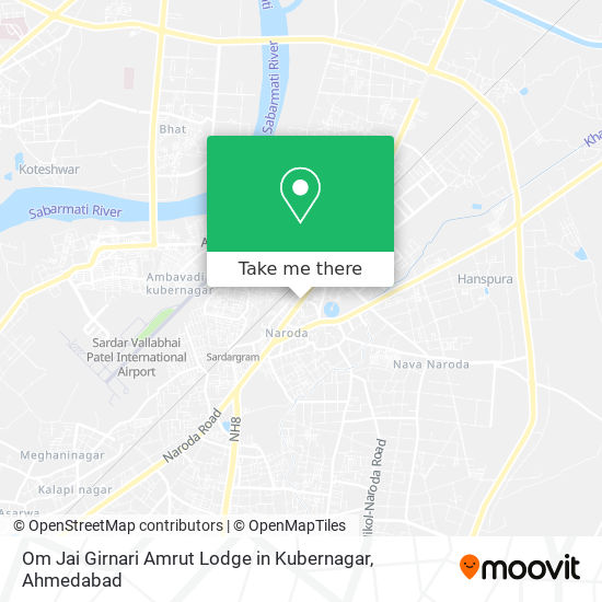 Om Jai Girnari Amrut Lodge in Kubernagar map