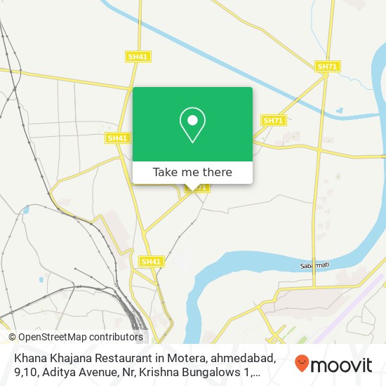 Khana Khajana Restaurant in Motera, ahmedabad, 9,10, Aditya Avenue, Nr, Krishna Bungalows 1, Motera map