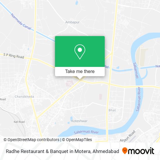 Radhe Restaurant & Banquet in Motera map