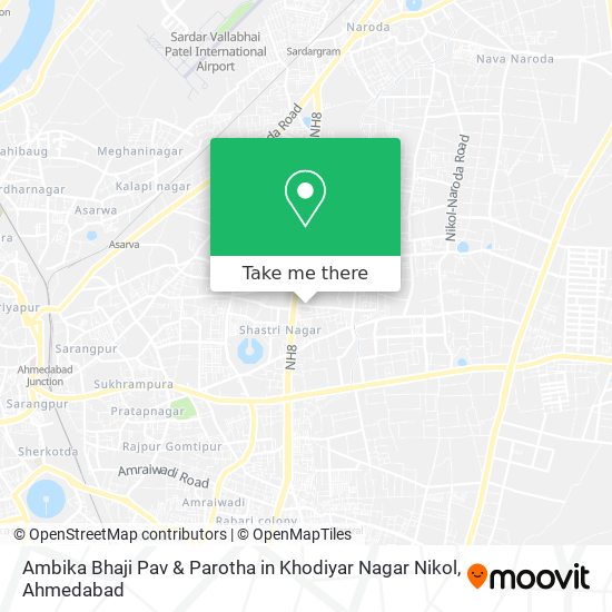 Ambika Bhaji Pav & Parotha in Khodiyar Nagar Nikol map