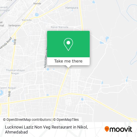 Lucknowi Laziz Non Veg Restaurant in Nikol map