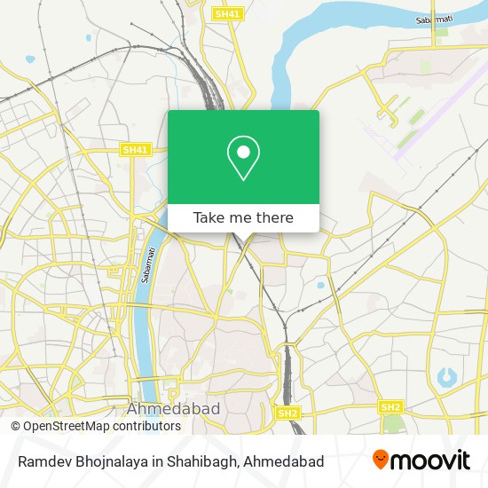 Ramdev Bhojnalaya in Shahibagh map