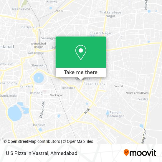 U S Pizza in Vastral map