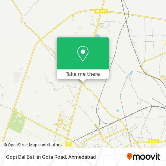 Gopi Dal Bati in Gota Road map