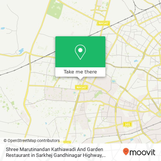 Shree Marutinandan Kathiawadi And Garden Restaurant in Sarkhej Gandhinagar Highway, Ahmedabad, Shil map