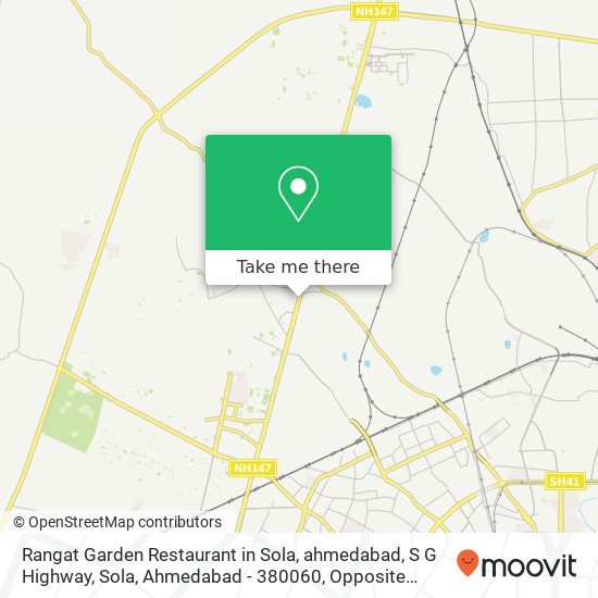 Rangat Garden Restaurant in Sola, ahmedabad, S G Highway, Sola, Ahmedabad - 380060, Opposite Studio map