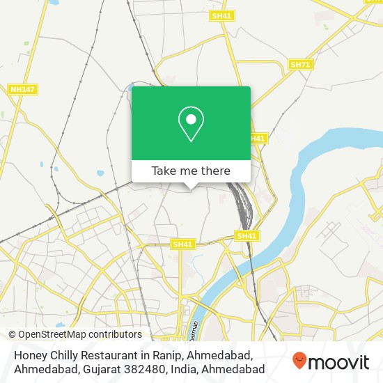 Honey Chilly Restaurant in Ranip, Ahmedabad, Ahmedabad, Gujarat 382480, India map