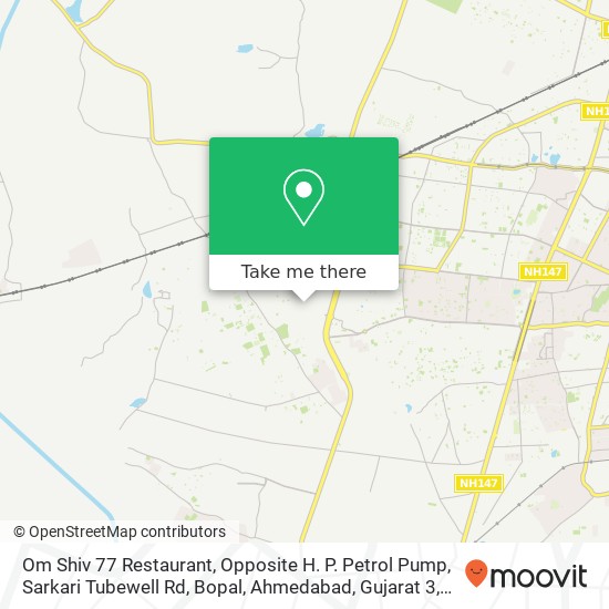 Om Shiv 77 Restaurant, Opposite H. P. Petrol Pump, Sarkari Tubewell Rd, Bopal, Ahmedabad, Gujarat 3 map