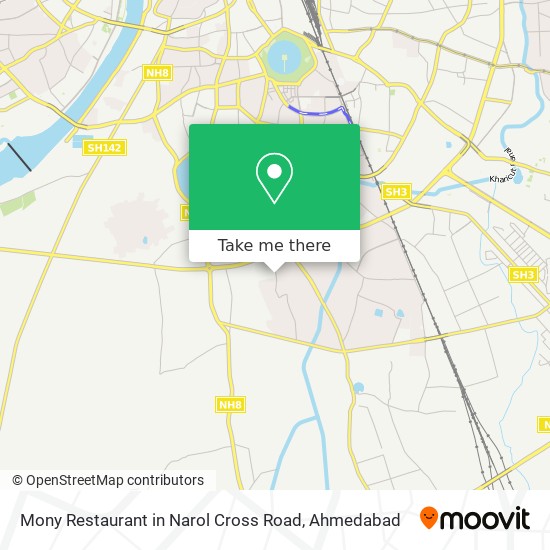 Mony Restaurant in Narol Cross Road map