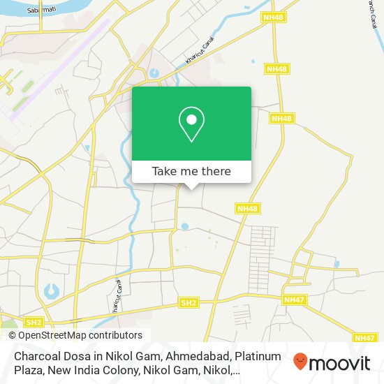 Charcoal Dosa in Nikol Gam, Ahmedabad, Platinum Plaza, New India Colony, Nikol Gam, Nikol, Ahmedaba map