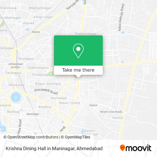 Krishna Dining Hall in Maninagar map