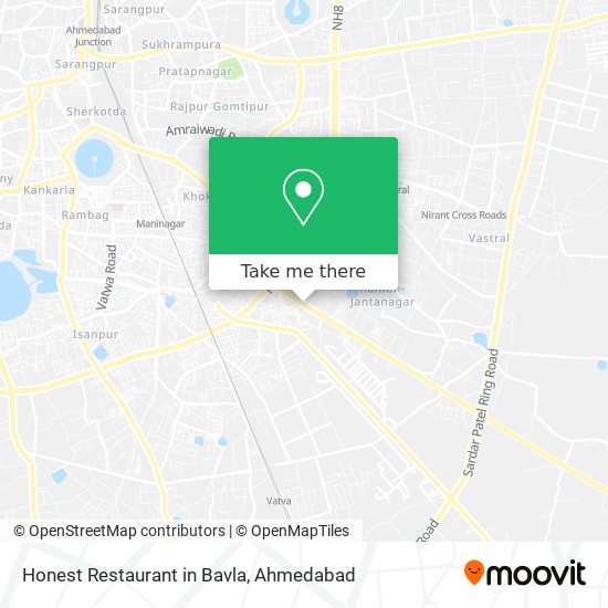 Honest Restaurant in Bavla map