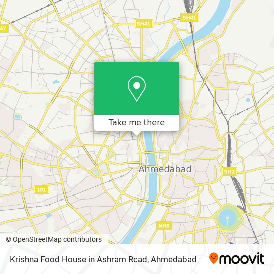 Krishna Food House in Ashram Road map