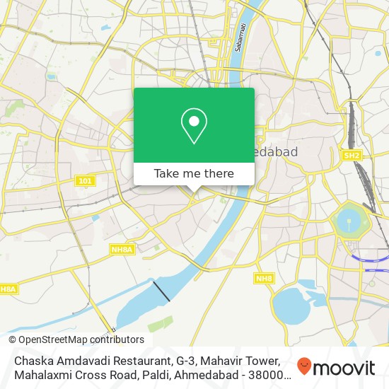 Chaska Amdavadi Restaurant, G-3, Mahavir Tower, Mahalaxmi Cross Road, Paldi, Ahmedabad - 380007, Op map