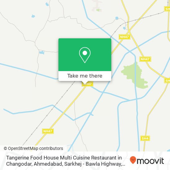 Tangerine Food House Multi Cuisine Restaurant in Changodar, Ahmedabad, Sarkhej - Bawla Highway, Cha map