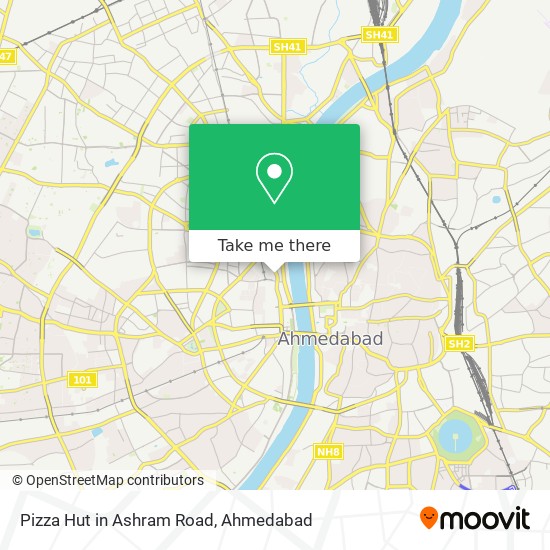 Pizza Hut in Ashram Road map
