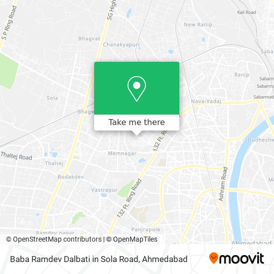Baba Ramdev Dalbati in Sola Road map