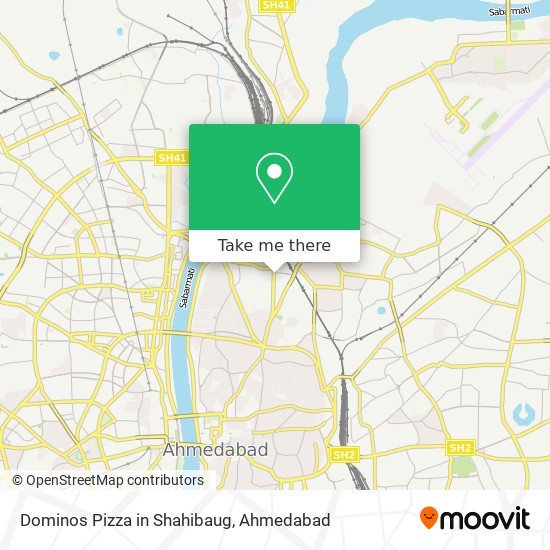 Dominos Pizza in Shahibaug map