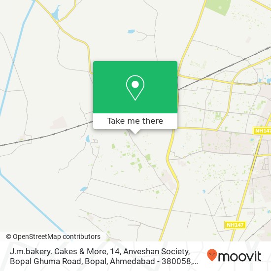 J.m.bakery. Cakes & More, 14, Anveshan Society, Bopal Ghuma Road, Bopal, Ahmedabad - 380058, Near U map