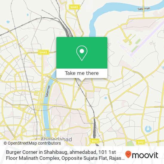 Burger Corner in Shahibaug, ahmedabad, 101 1st Floor Malinath Complex, Opposite Sujata Flat, Rajast map