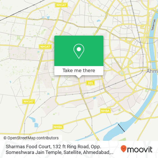 Sharmas Food Court, 132 ft Ring Road, Opp. Someshwara Jain Temple, Satellite, Ahmedabad, Gujarat 38 map