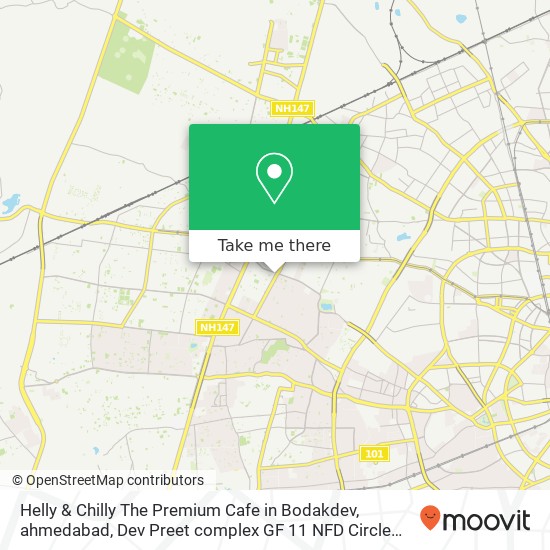Helly & Chilly The Premium Cafe in Bodakdev, ahmedabad, Dev Preet complex GF 11 NFD Circle Opp. Kot map