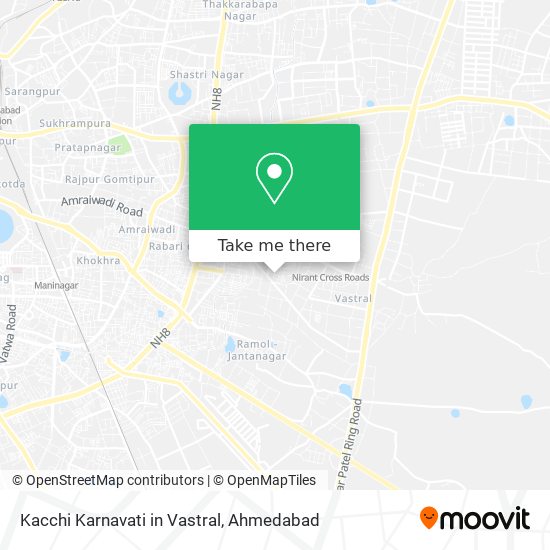Kacchi Karnavati in Vastral map