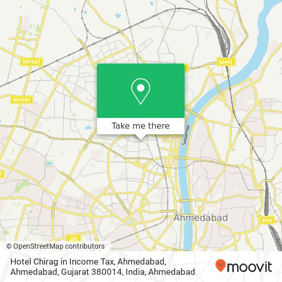 Hotel Chirag in Income Tax, Ahmedabad, Ahmedabad, Gujarat 380014, India map