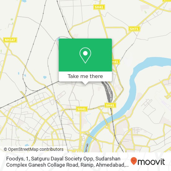 Foodys, 1, Satguru Dayal Society Opp, Sudarshan Complex Ganesh Collage Road, Ranip, Ahmedabad, Guja map