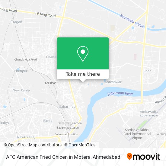 AFC American Fried Chicen in Motera map