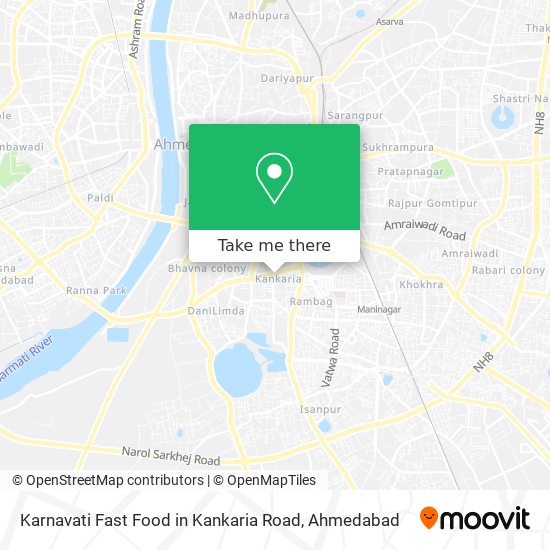 Karnavati Fast Food in Kankaria Road map