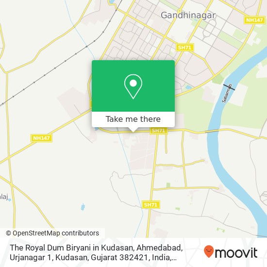 The Royal Dum Biryani in Kudasan, Ahmedabad, Urjanagar 1, Kudasan, Gujarat 382421, India map