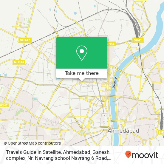 Travels Guide in Satellite, Ahmedabad, Ganesh complex, Nr. Navrang school Navrang 6 Road, Naranpura map