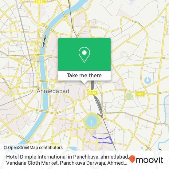 Hotel Dimple International in Panchkuva, ahmedabad, Vandana Cloth Market, Panchkuva Darwaja, Ahmeda map