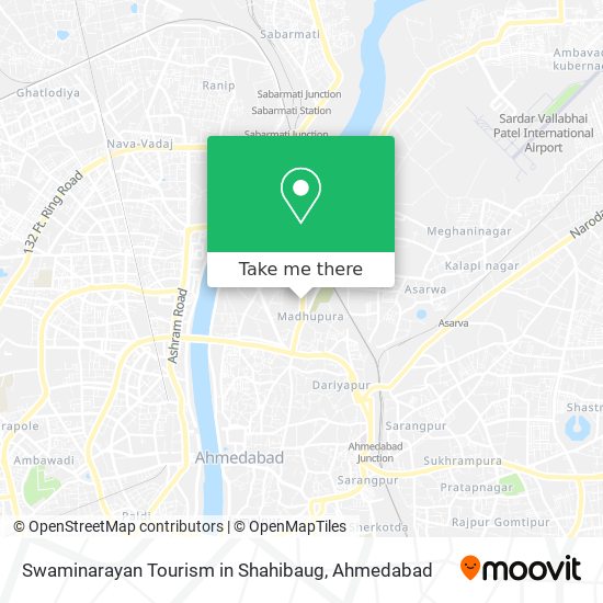 Swaminarayan Tourism in Shahibaug map