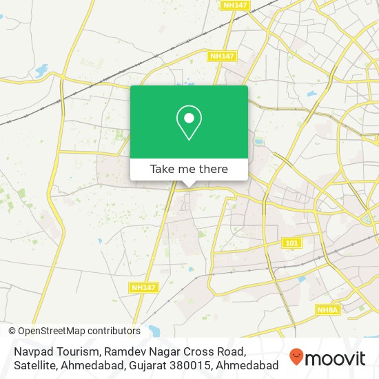 Navpad Tourism, Ramdev Nagar Cross Road, Satellite, Ahmedabad, Gujarat 380015 map