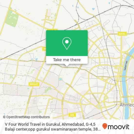 V Four World Travel in Gurukul, Ahmedabad, G-4,5 Balaji center,opp gurukul swaminarayan temple, 380 map