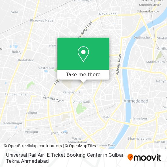 Universal Rail Air- E Ticket Booking Center in Gulbai Tekra map
