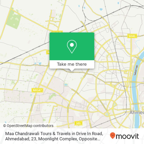 Maa Chandrawali Tours & Travels in Drive In Road, Ahmedabad, 23, Moonlight Complex, Opposite Guruku map