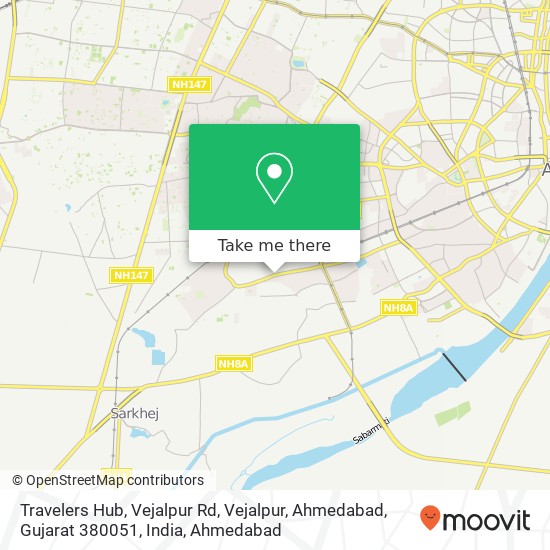 Travelers Hub, Vejalpur Rd, Vejalpur, Ahmedabad, Gujarat 380051, India map