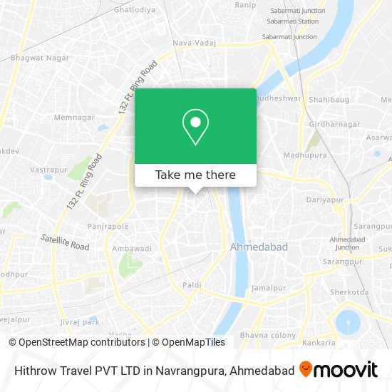 Hithrow Travel PVT LTD in Navrangpura map