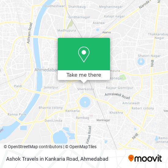 Ashok Travels in Kankaria Road map