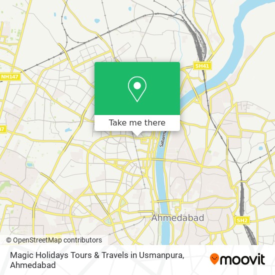 Magic Holidays Tours & Travels in Usmanpura map