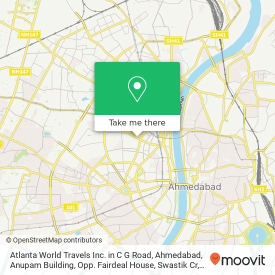 Atlanta World Travels Inc. in C G Road, Ahmedabad, Anupam Building, Opp. Fairdeal House, Swastik Cr map