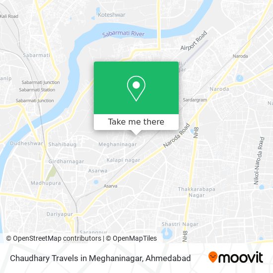 Chaudhary Travels in Meghaninagar map