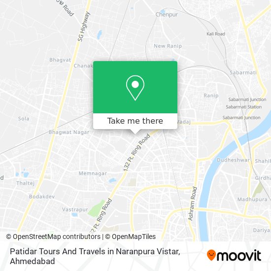 Patidar Tours And Travels in Naranpura Vistar map