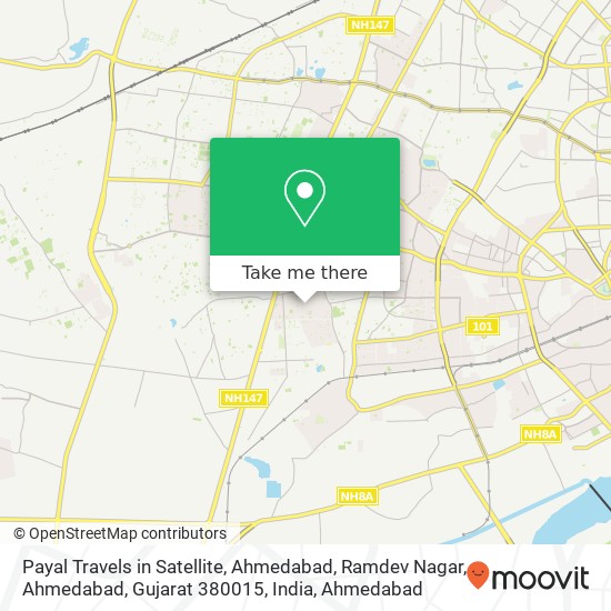 Payal Travels in Satellite, Ahmedabad, Ramdev Nagar, Ahmedabad, Gujarat 380015, India map