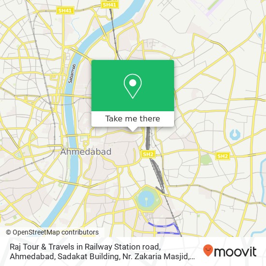 Raj Tour & Travels in Railway Station road, Ahmedabad, Sadakat Building, Nr. Zakaria Masjid, Kadia map