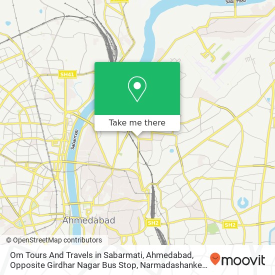 Om Tours And Travels in Sabarmati, Ahmedabad, Opposite Girdhar Nagar Bus Stop, Narmadashanker Rd, G map