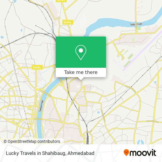 Lucky Travels in Shahibaug map